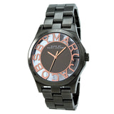 Buy Shop Marc Jacobs Henry Skeleton Black Dial Black Steel Strap Watch for Women - MBM3254 USA Online