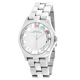 Buy Shop Marc Jacobs Henry Skeleton Silver Dial Silver Steel Strap Watch for Women - MBM3262 USA Online