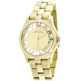 Buy Shop Marc Jacobs Henry Skeleton Gold Dial Gold Steel Strap Watch for Women - MBM3263 USA Online