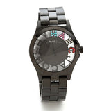 Buy Shop Marc Jacobs Henry Skeleton Black Dial Black Steel Strap Watch for Women - MBM3265 USA Online