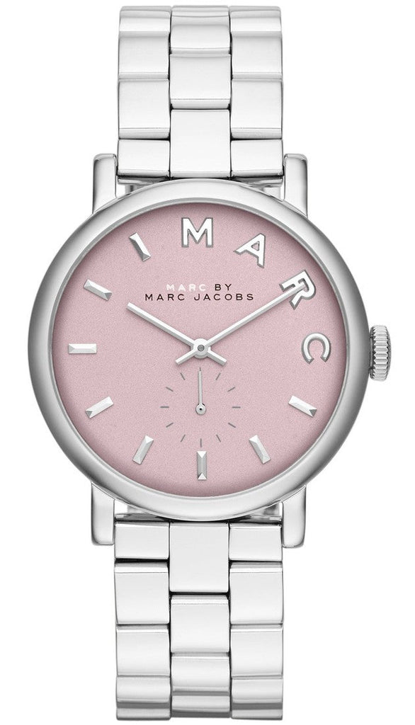 Buy Shop Marc Jacobs Baker Pink Dial Silver Steel Strap Watch for Women - MBM3280 USA Online
