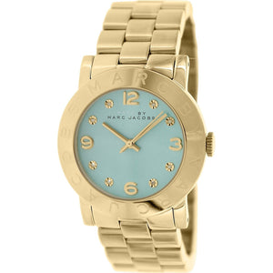 Buy Shop Marc Jacobs Amy Blue Dial Gold Steel Strap Watch for Women - MBM3301 USA Online