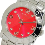 Buy Shop Marc Jacobs Amy Red Dial Silver Steel Strap Watch for Women - MBM3333 USA Online