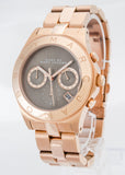 Marc Jacobs Blade Chronograph Brown Dial Rose Gold Steel Strap Watch for Women - MBM3308
