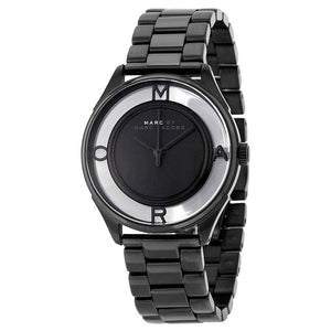 Buy Shop Marc Jacobs Tether Transparent Black Dial Black Steel Strap Watch for Women - MBM3419 USA Online