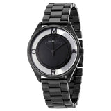 Buy Shop Marc Jacobs Tether Transparent Black Dial Black Steel Strap Watch for Women - MBM3419 USA Online