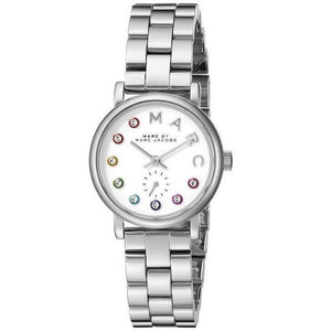 Buy Shop Marc Jacobs Marc White Dial Silver Steel Strap Watch for Women - MBM3420 USA Online