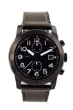 Marc Jacobs Larry Chronograph Black Dial Olive Leather Strap Watch for Men - MBM5034