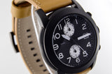 Marc Jacobs Larry Black Dial Tan Leather Strap Watch for Men - MBM5053