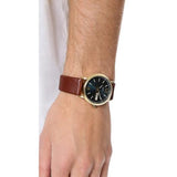 Buy Shop Marc Jacobs Fergus Green Dial Brown Leather Strap Watch for Men - MBM5077 USA Online
