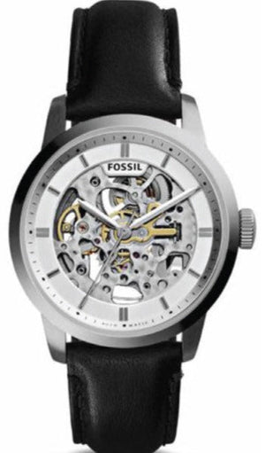 Buy Shop Fossil Townsman Automatic Skeleton White Dial Black Leather Strap Watch for Men - ME3085 USA Online