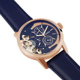 Fossil Townsman Twist Skeleton Blue Dial Blue Leather Strap Watch for Men -  ME1138