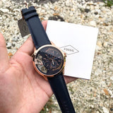 Buy Shop Fossil Townsman Twist Skeleton Blue Dial Blue Leather Strap Watch for Men - ME1138 USA Online