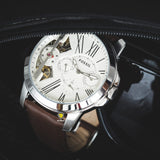 Buy Shop Fossil Grant Twist Multi-Function White Dial Brown Leather Strap Watch for Men - ME1144 USA Online