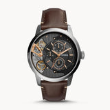 Buy Shop Fossil Townsman Automatic Black Dial Brown Leather Strap Watch for Men - ME1163 USA Online