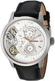 Fossil Townsman Twist Multifunction White Dial Black Leather Strap Watch for Men - ME1164