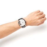 Buy Shop Fossil Townsman Twist Multifunction White Dial Black Leather Strap Watch for Men - ME1164 USA Online