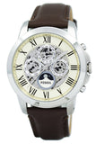 Buy Shop Fossil Grant Automatic White Dial Brown Leather Strap Watch for Men - ME3027 USA Online