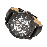 Buy Shop Fossil Grant Automatic Black Dial Black Leather Strap Watch for Men - ME3028 USA Online