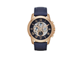 Buy Shop Fossil Grant Automatic Blue Dial Blue Leather Strap Watch for Men - ME3029 USA Online