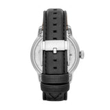 Buy Shop Fossil Townsman Automatic Skeleton Silver Dial Black Leather Strap Watch for Men - ME3041 USA Online