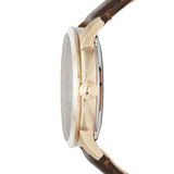 Buy Shop Fossil Townsman Automatic Skeleton Gold Dial Brown Leather Strap Watch for Men - ME3043 USA Online