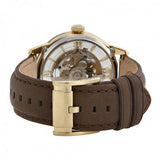 Buy Shop Fossil Townsman Automatic Skeleton Gold Dial Brown Leather Strap Watch for Men - ME3043 USA Online