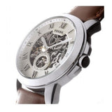 Buy Shop Fossil Grant Automatic White Dial Brown Leather Strap Watch for Men - ME3052 USA Online