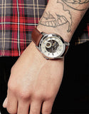 Buy Shop Fossil Grant Automatic White Dial Brown Leather Strap Watch for Men - ME3052 USA Online