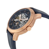 Buy Shop Fossil Grant Automatic Skeleton Blue Dial Blue Leather Strap Watch for Men - ME3102 USA Online
