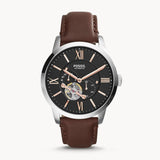 Buy Shop Fossil Townsman Automatic Black Dial Brown Leather Strap Watch for Men - ME3061 USA Online