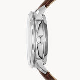 Buy Shop Fossil Townsman Automatic White Dial Brown Leather Strap Watch for Men - ME3064 USA Online