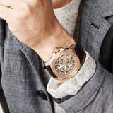 Buy Shop Fossil Modern Machine Automatic Skeleton Dial Black Leather Strap Watch for Men - ME3082 USA Online