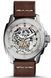 Buy Shop Fossil Modern Machine Automatic Skeleton White Dial Brown Leather Strap Watch for Women - ME3083 USA Online
