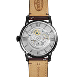 Buy Shop Fossil Townsman Automatic Skeleton Brown Dial Brown Leather Strap Watch for Men - ME3098 USA Online