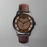 Buy Shop Fossil Townsman Automatic Skeleton Brown Dial Brown Leather Strap Watch for Men - ME3098 USA Online