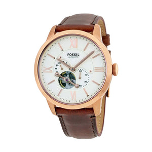 Buy Shop Fossil Townsman Beige Dial Brown Leather Strap Watch for Men - ME3105 USA Online