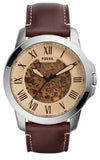 Buy Shop Fossil Grant Chronograph Cream Dial Brown Leather Strap Watch for Men - ME3122 USA Online