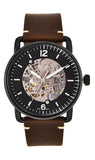 Buy Shop Fossil Commuter Automatic Black Dial Brown Leather Strap Watch for Men - ME3158 USA Online