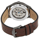 Buy Shop Fossil Forrester Automatic Skeleton Grey Dial Brown Leather Strap Watch for Men - ME3178 USA Online