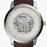 Buy Shop Fossil Neutra Automatic Skeleton White Dial Brown Leather Strap Watch for Men - ME3184 USA Online