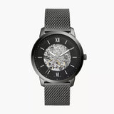 Buy Shop Fossil Neutra Automatic Skeleton Black Dial Grey Mesh Strap Watch for Men - ME3185 USA Online