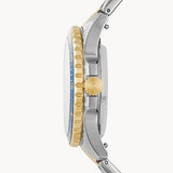 Buy Shop Fossil FB-01 Automatic Skeleton Blue Dial Two Tone Steel Strap Watch for Men - ME3191 USA Online