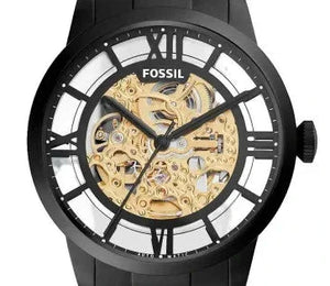 Buy Shop Fossil Townsman Automatic Skeleton Black Dial Black Steel Strap Watch for Men - ME3197 USA Online