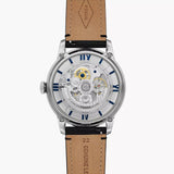 Buy Shop Fossil Townsman Automatic Skeleton Blue Dial Black Leather Strap Watch for Men - ME3200 USA Online
