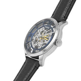 Buy Shop Fossil Townsman Automatic Skeleton Blue Dial Black Leather Strap Watch for Men - ME3200 USA Online