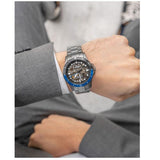 Buy Shop Fossil FB-01 Automatic Skeleton Black Dial Grey Steel Strap Watch for Men - ME3201 USA Online