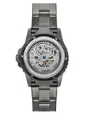 Buy Shop Fossil FB-01 Automatic Skeleton Black Dial Grey Steel Strap Watch for Men - ME3201 USA Online