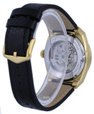 Buy Shop Fossil Everett Automatic Skeleton Black Dial Black Leather Strap Watch for Men - ME3208 USA Online
