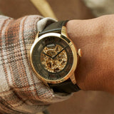 Buy Shop Fossil Townsman Automatic Skeleton Black Dial Black Leather Strap Watch for Men - ME3210 USA Online